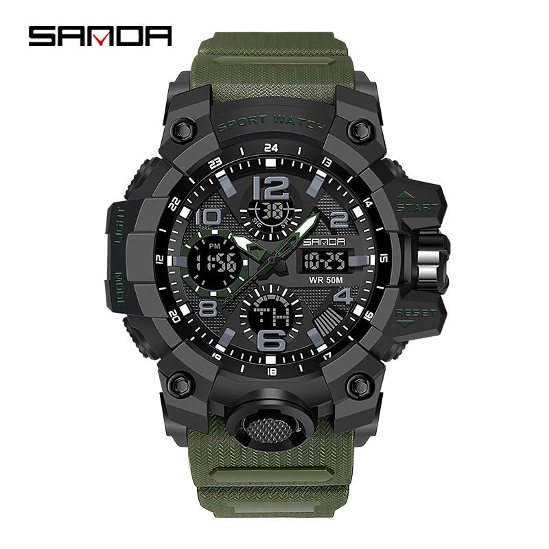 Reloj Deportivo Digital Multifunción Sanda – Alarma Luminoso Resistente al Agua 50M Unisex