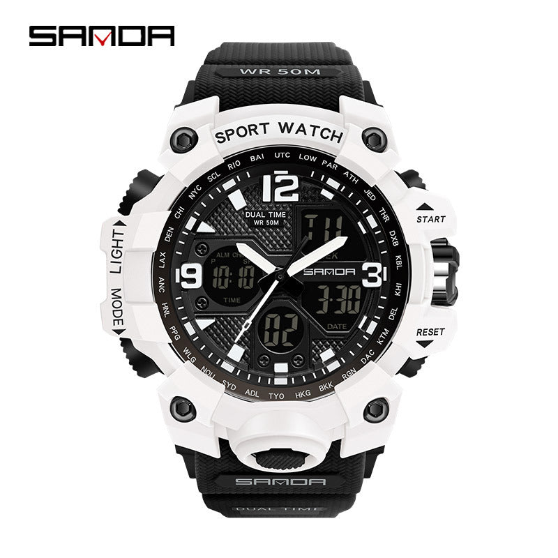 Reloj Deportivo Digital Multifunción Sanda – Alarma Luminoso Resistente al Agua 50M Unisex