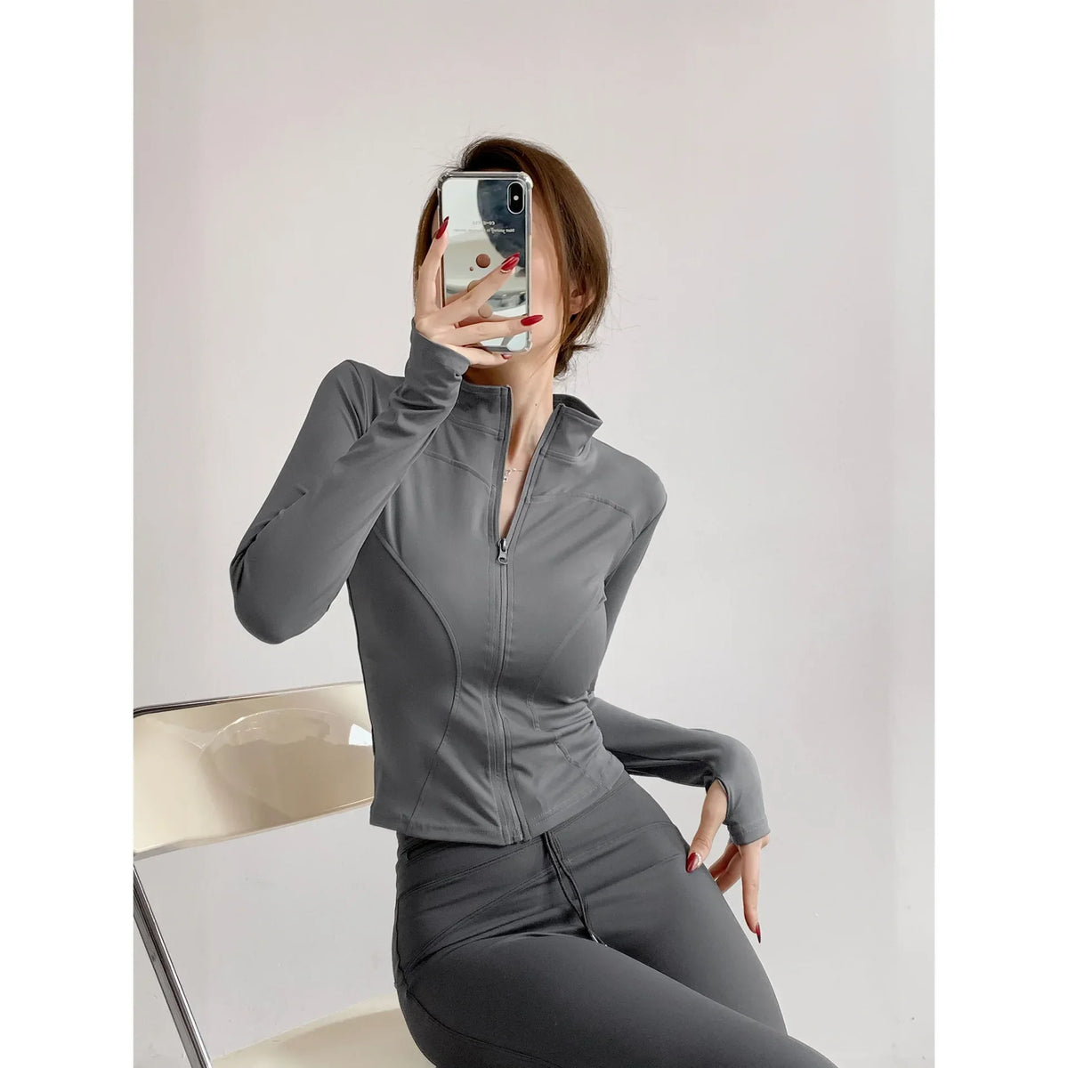 Chaqueta Deportiva Manga Larga Mujer con Cremallera – Running & Fitness S-3XL