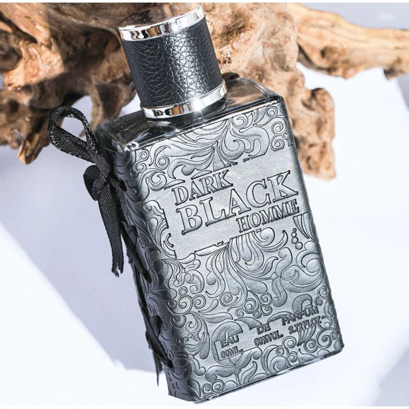 Colonia Hombre Cuero Sándalo Amaderado 80ml – Fresca Natural Ligera Larga Duración Marrón Oscuro