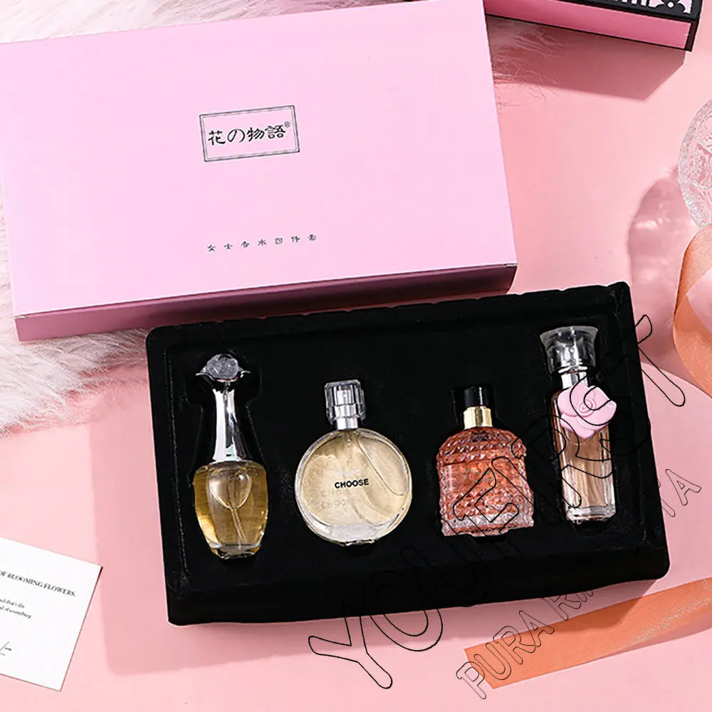 Set Regalo 4 Perfumes Mujer 100ml Floral Natural Fresco – Caja de Lujo Spray Feminino Originales