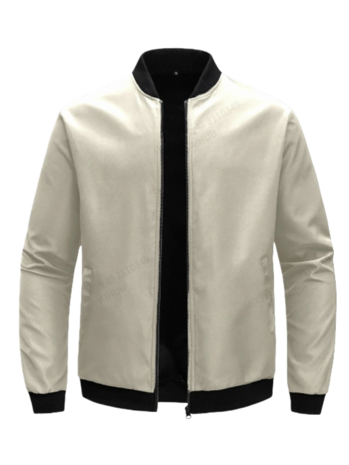 Men's Baseball Jacket Round Neck Short Loose Fit – Lightweight Casual Spring Autumn Size S-XL
