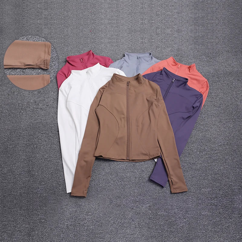 Chaqueta Deportiva Mujer Manga Larga – Yoga, Gym & Running, Secado Rápido