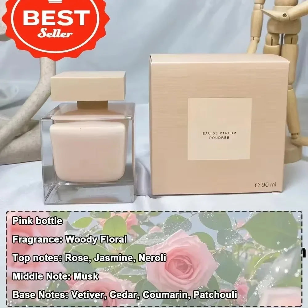 Perfume Mujer EDP Frasco Cuadrado Floral Almizcle – Elegante Larga Duración Diario Citas Regalo