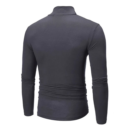 Camiseta Hombre Cuello Alto Manga Larga Slim Fit – Térmica Casual Otoño Invierno