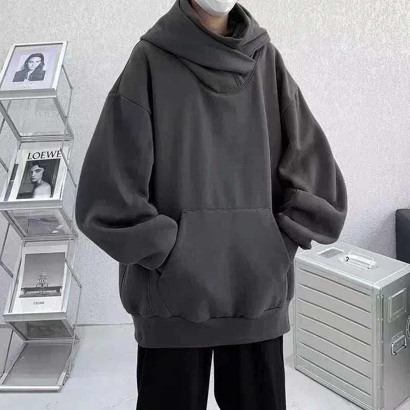 Men's Y2K Oversized Ninja Turtle Turtleneck Hoodie – Vintage Fleece Japanese Hip Hop Streetwear Autumn