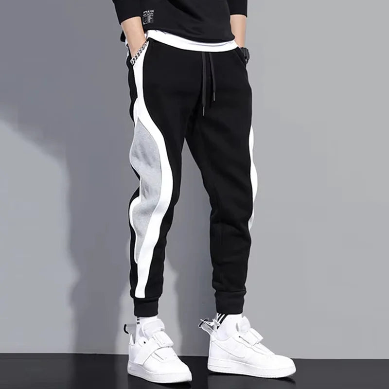 Pantalón Hombre Cargo Ancho Patchwork 9/10 – Elástico Transpirable Casual Otoño
