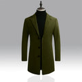 Abrigo Largo Hombre Mezcla Lana Slim Fit 2024 – Chubasquero Business Fashion Primavera Otoño