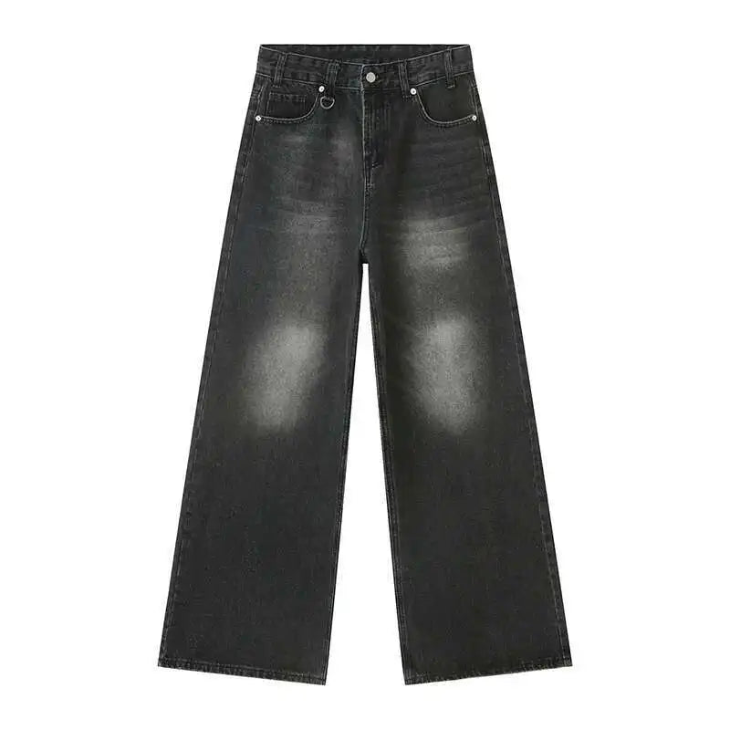Vaqueros Hombre Camuflaje Pierna Ancha – Denim Casual Vintage Lavado, Talla XS-XL