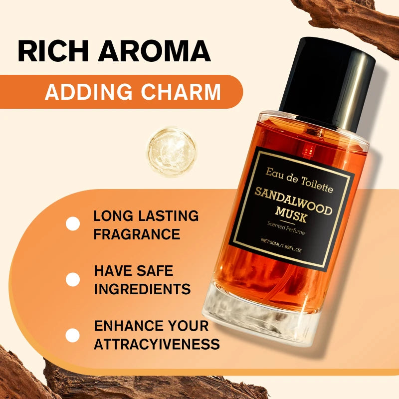Men's Sandalwood and Musk Perfume, Fresh and Long-Lasting, 50ml – Gentlemanly, Perfect for Dates