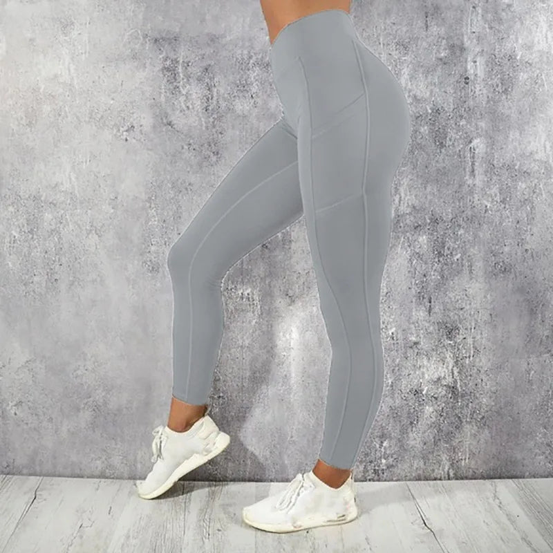 Leggings Mujer Yoga Fitness Cintura Alta con Bolsillo – Realza Figura Gym Running Elásticos