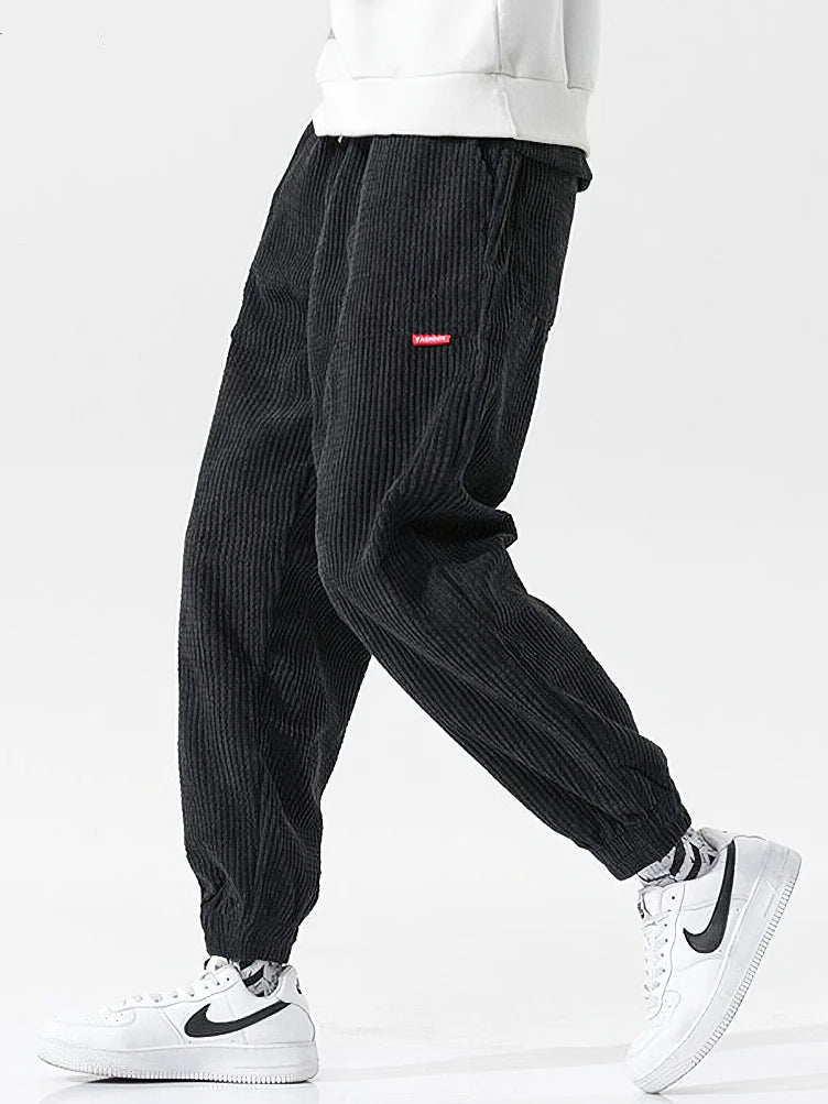 Pantalones Pana Baggy Hombre Tech Fleece Térmico – Jogger Harem Casual Deporte Otoño Invierno
