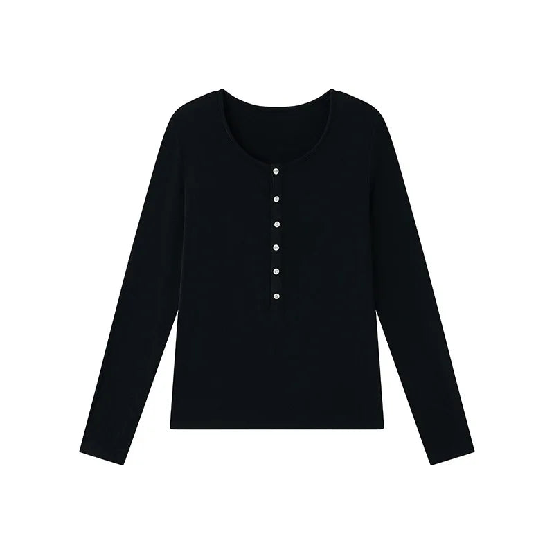 Jersey Lana & Seda Manga Larga Mujer Slim Fit – Punto Fino Otoño-Invierno