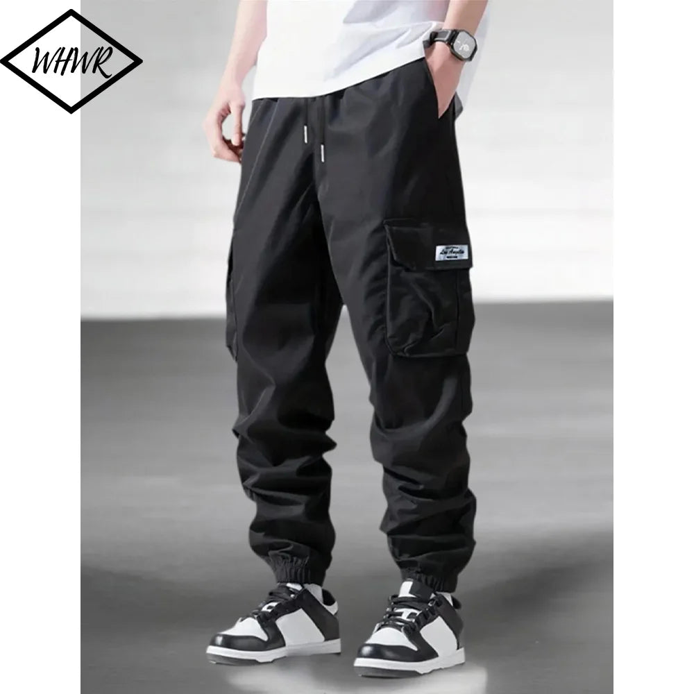 Pantalones cargo para hombre (estilo urbano/trabajo) para primavera y otoño; pantalones casuales con múltiples bolsillos, aptos para entrenamiento, correr y senderismo.
