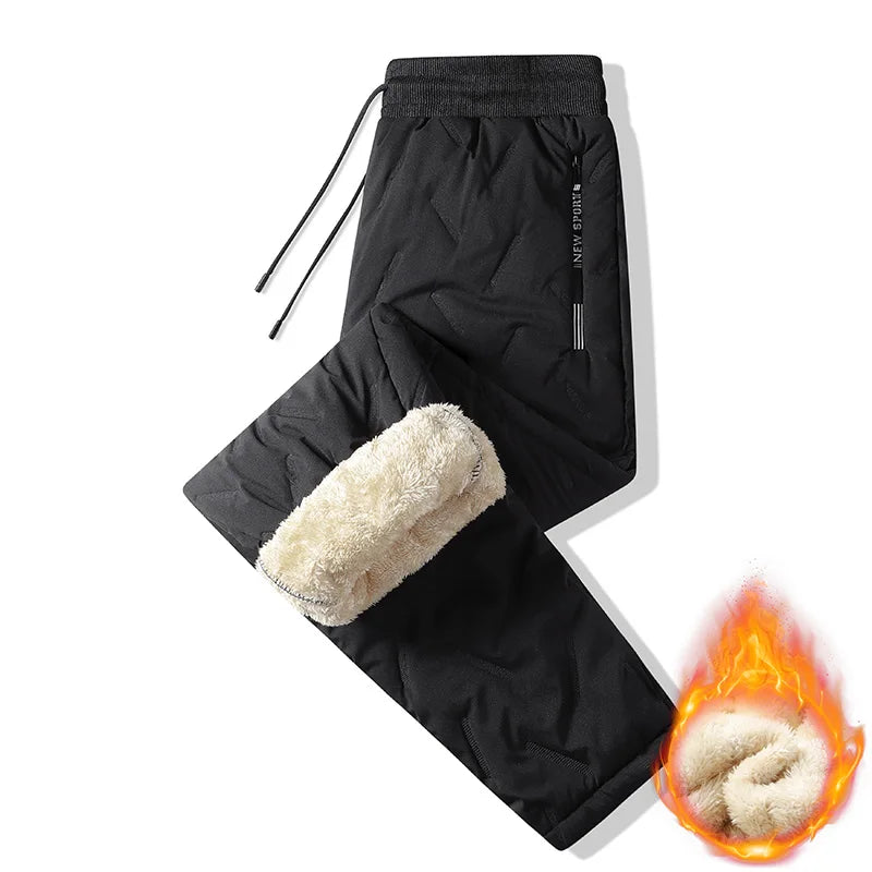 Pantalones Térmicos Hombre Forro Polar Grueso Impermeable – Streetwear Cálido Otoño Invierno