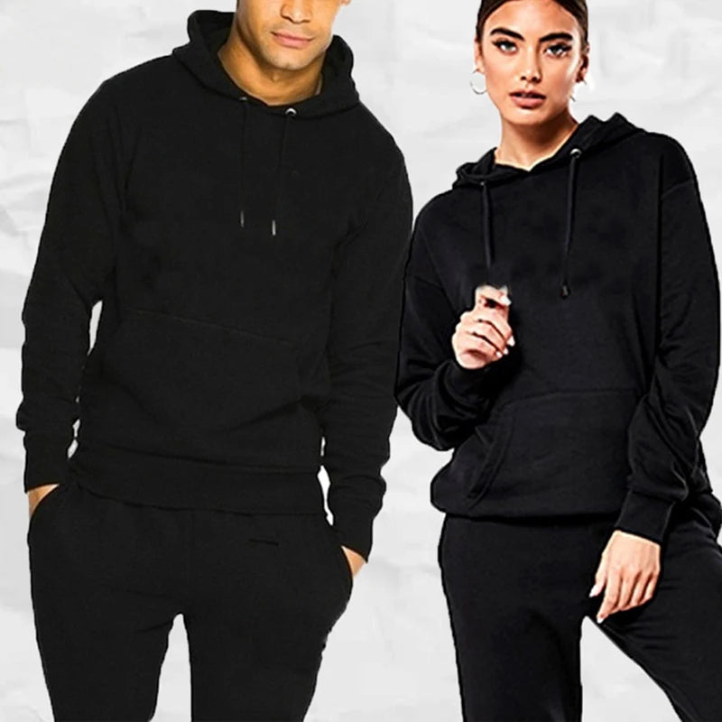 Conjunto Deportivo Hombre Sudadera con Capucha + Pantalones – Chándal Running Jogging Primavera