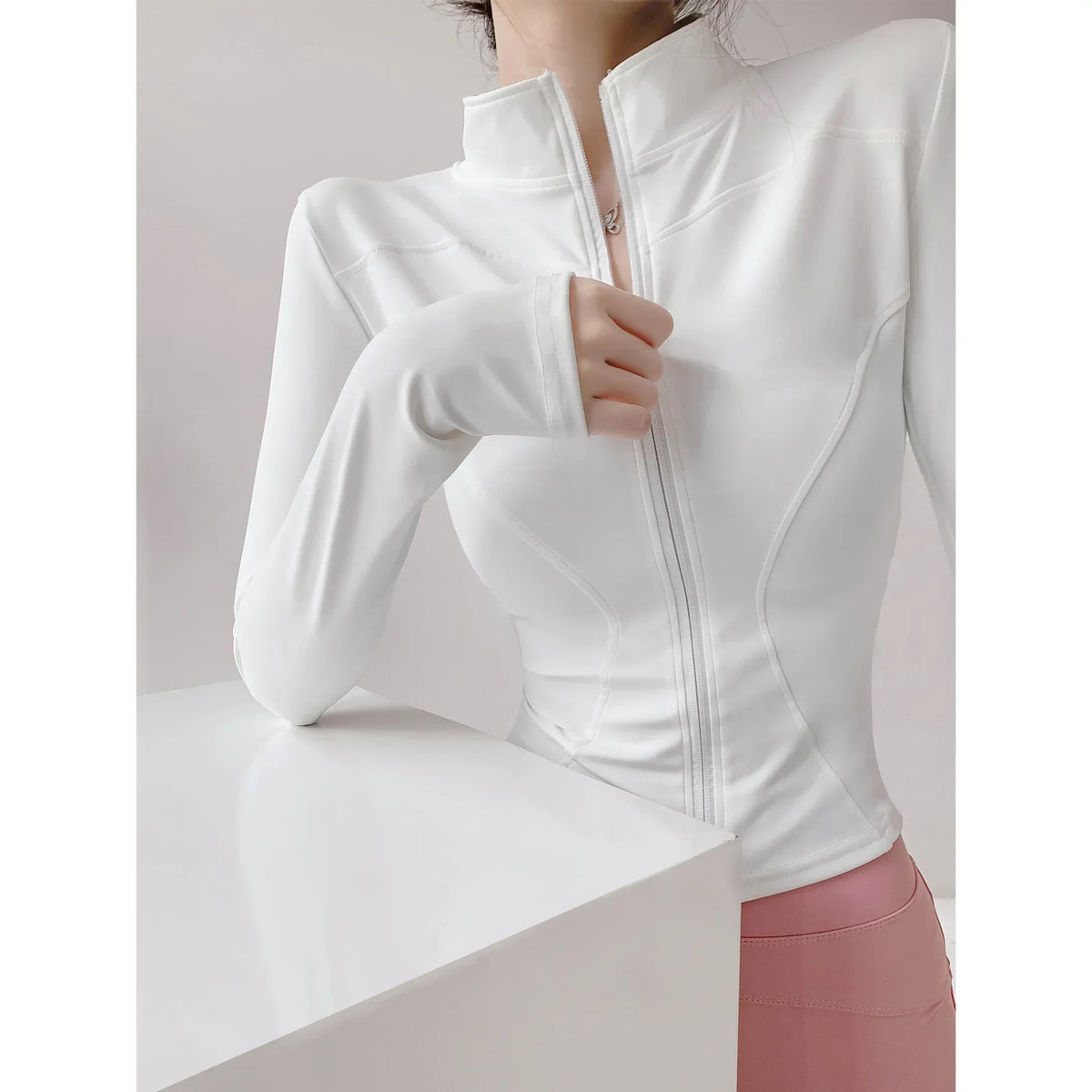 Chaqueta Deportiva Manga Larga Mujer con Cremallera – Running & Fitness S-3XL