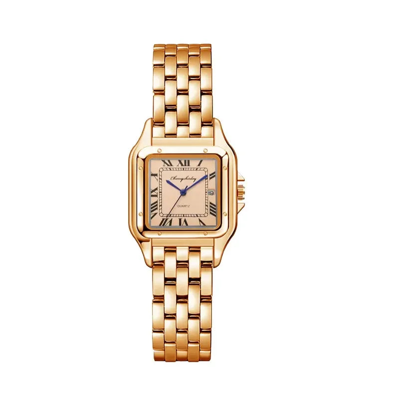 Reloj de Cuarzo con Brazalete de Diamantes – Colección Premium