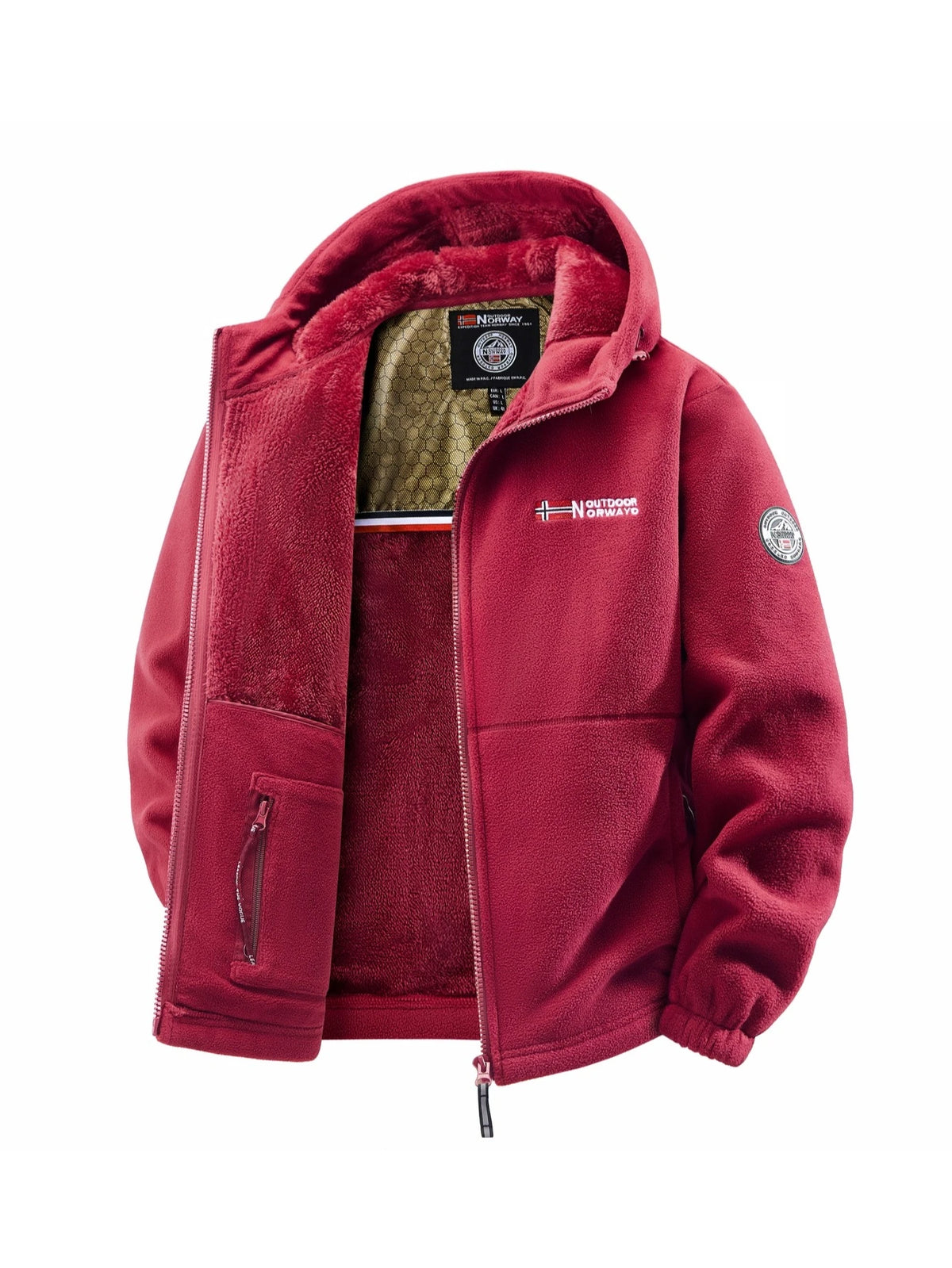 Men's Quilted Hooded Jacket – Casual Streetwear Fall Winter, Solid Colors