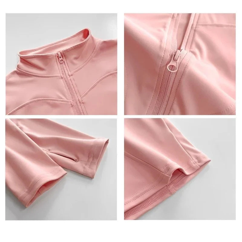 Chaqueta Deportiva Manga Larga Mujer con Cremallera – Running & Fitness S-3XL