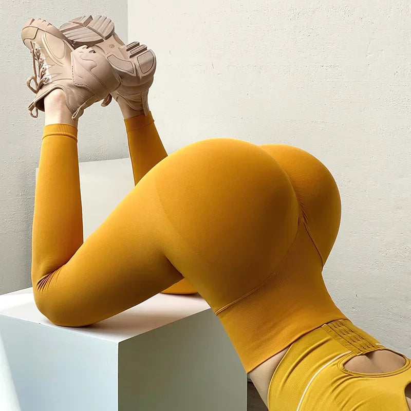 Leggings Mujer Deportivos Cintura Alta – Sin Costuras, Efecto Realzador, Talla S-L