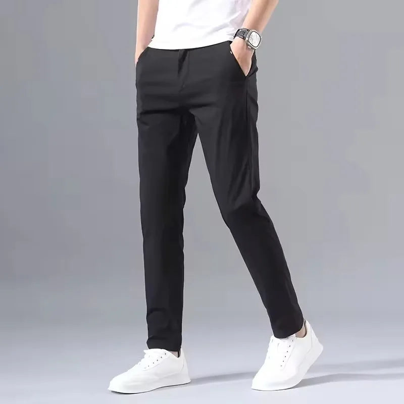 Men's Slim Fit Cotton Stretch Golf Pants 2025 – Korean Business Casual Spring Autumn