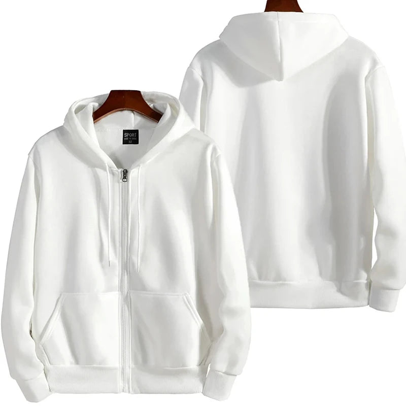 Sudadera Hombre Capucha Cremallera Fit Suelto – Casual Sportwear Otoño Invierno, Talla S-XXXL