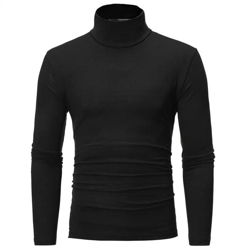 Camiseta Térmica Hombre Cuello Alto Ajustada Manga Larga – Interior Caliente Invierno Primavera