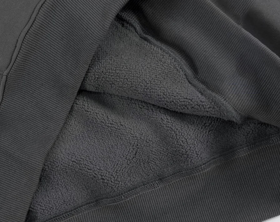 Men's Heavyweight 500GSM Cotton Sweatshirt Solid Color – Premium Thick Autumn Winter Hoodie