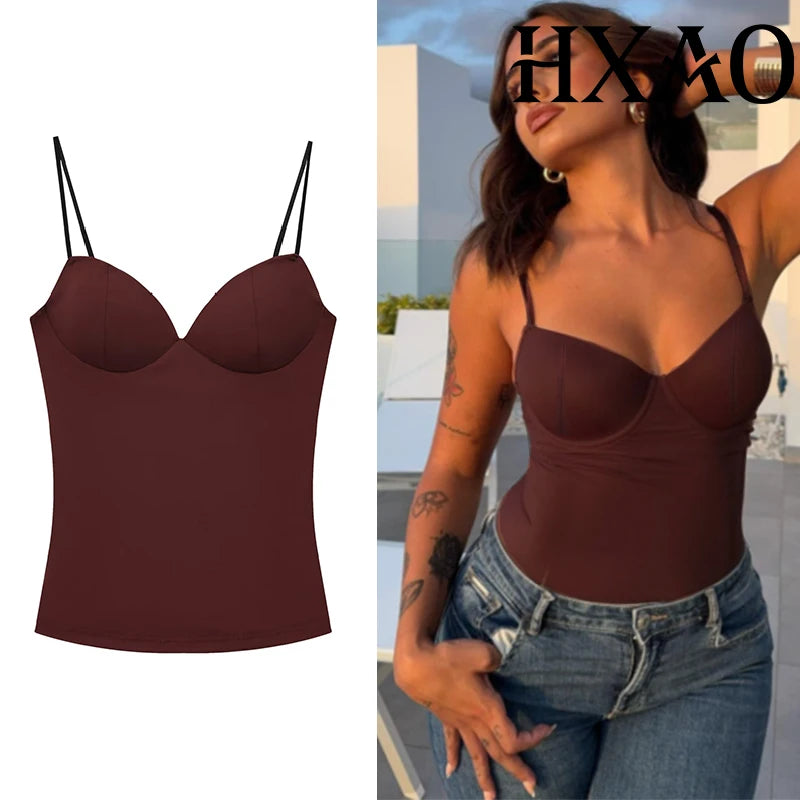 Top Corsé Camisola Mujer Sin Espalda – Sexy Verano, Tirantes Ajustables