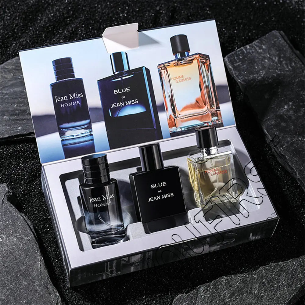 Set Colonia Hombre 3 Piezas 90ml – Perfume Masculino Larga Duración Caja Regalo