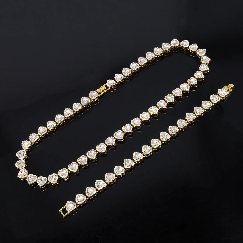 Set Collar & Pulsera Hip Hop con Brillantes – Joya Unisex Tendencia Rock