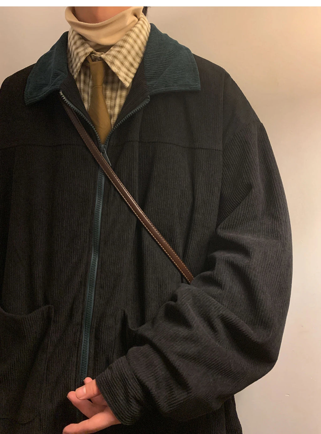 Men's Vintage American Style Corduroy Jacket 2026 Cargo – Zipper Windbreaker Streetwear M-5XL