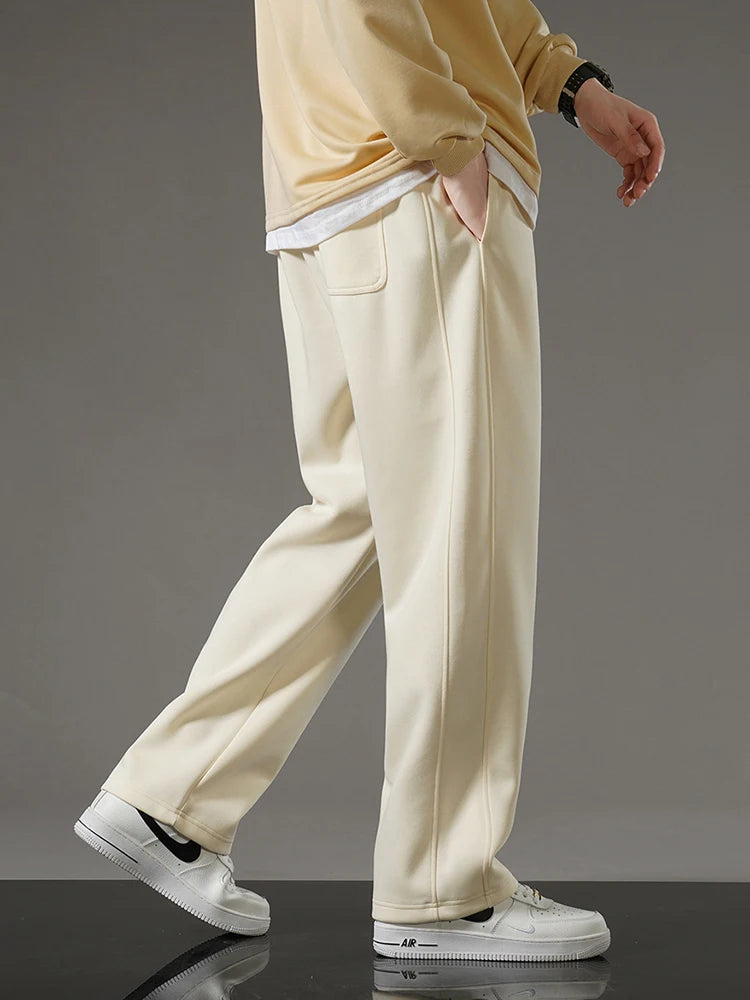 Pantalones Hombre Moda Coreana Pierna Ancha – Sportswear Cordón Casual Holgado Primavera
