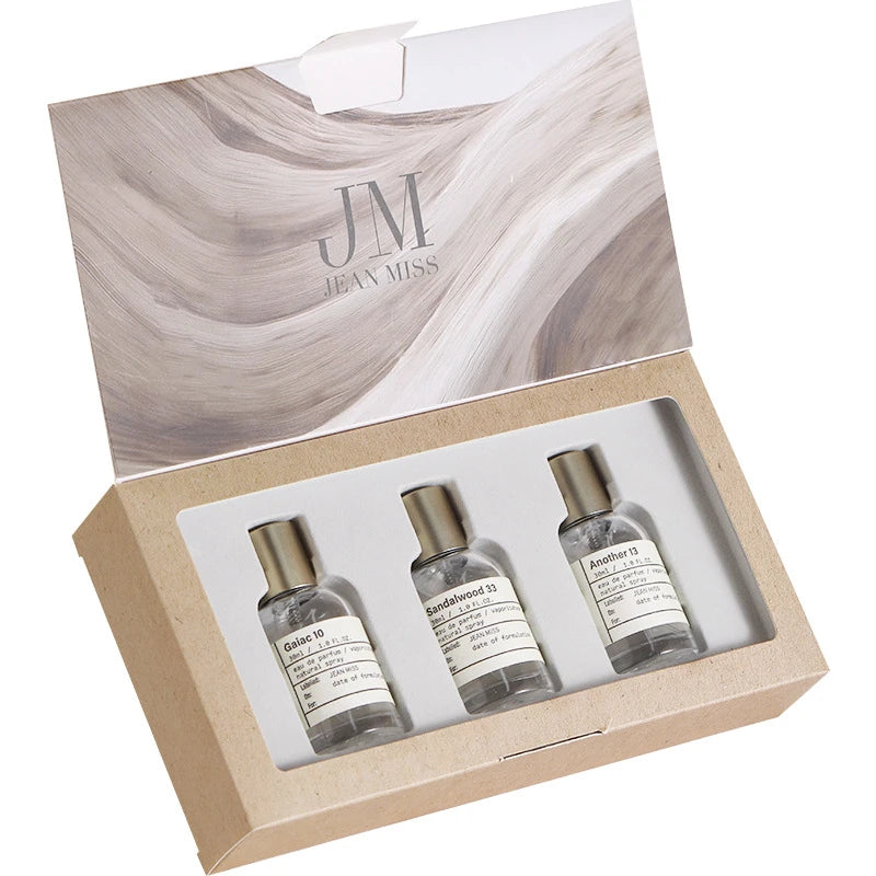 Set Regalo Mini Perfumes 3x25ml Unisex – Sándalo Cálido Amaderado Frutal Eau de Toilette Larga Duración