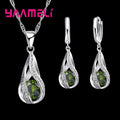 925 Sterling Silver Necklace & Earrings Set with Zirconia – Wedding & Party Jewelry, Gift