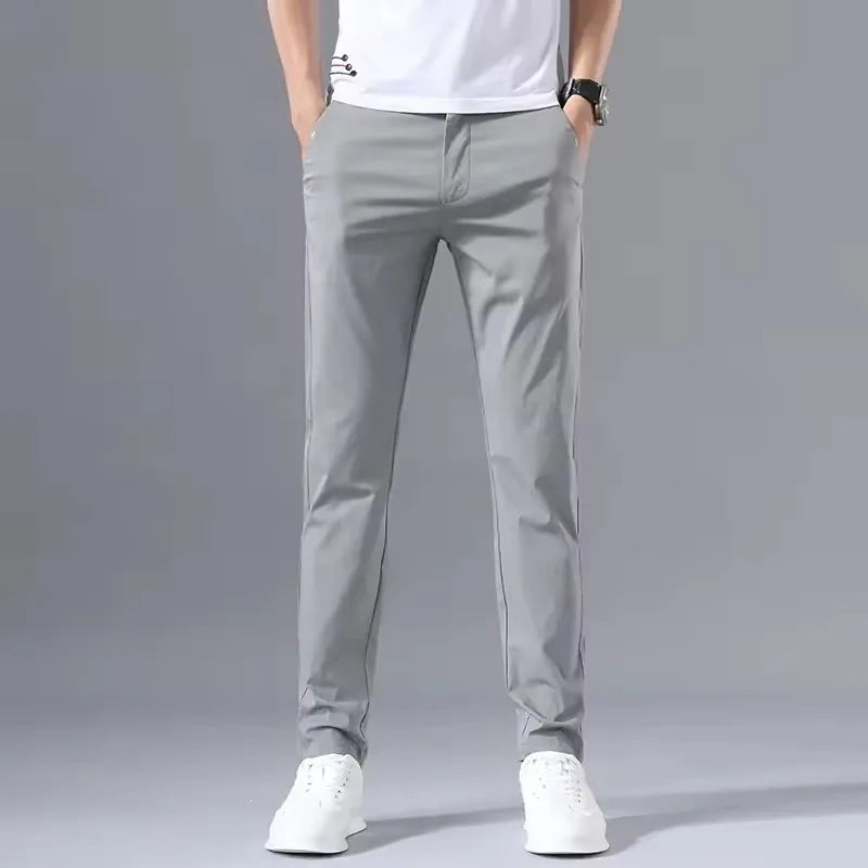 Men's Slim Fit Cotton Stretch Golf Pants 2025 – Korean Business Casual Spring Autumn