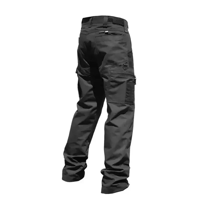 Pantalones de trabajo resistentes al desgaste para hombre: estilo cargo recto multibolsillos, aptos para actividades al aire libre, estilo táctico y casual (primavera/otoño).