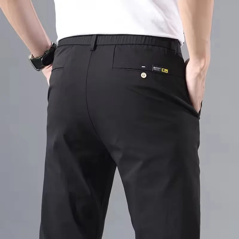 Men's Slim Fit Cotton Stretch Golf Pants 2025 – Korean Business Casual Spring Autumn