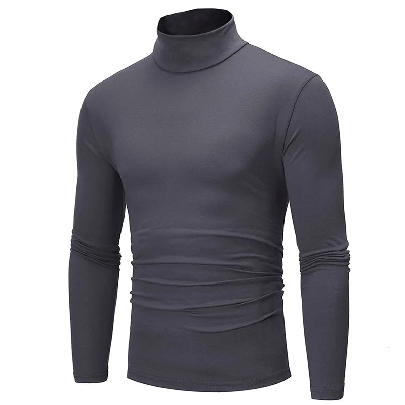 Camiseta Térmica Hombre Cuello Alto Ajustada Manga Larga – Interior Caliente Invierno Primavera