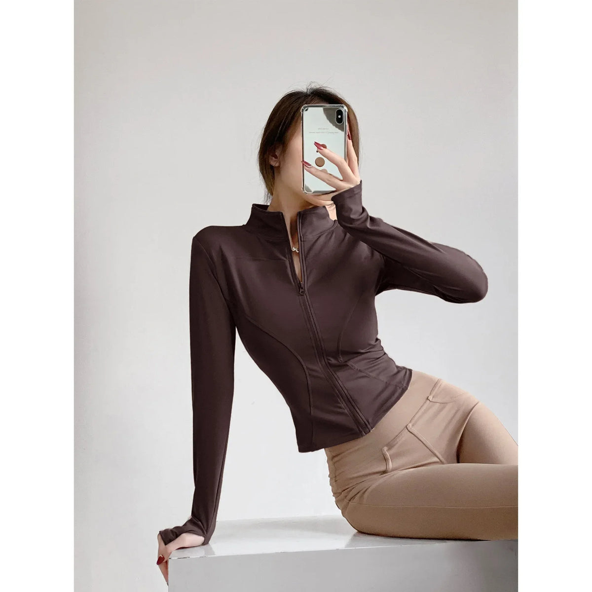 Chaqueta Deportiva Manga Larga Mujer con Cremallera – Running & Fitness S-3XL