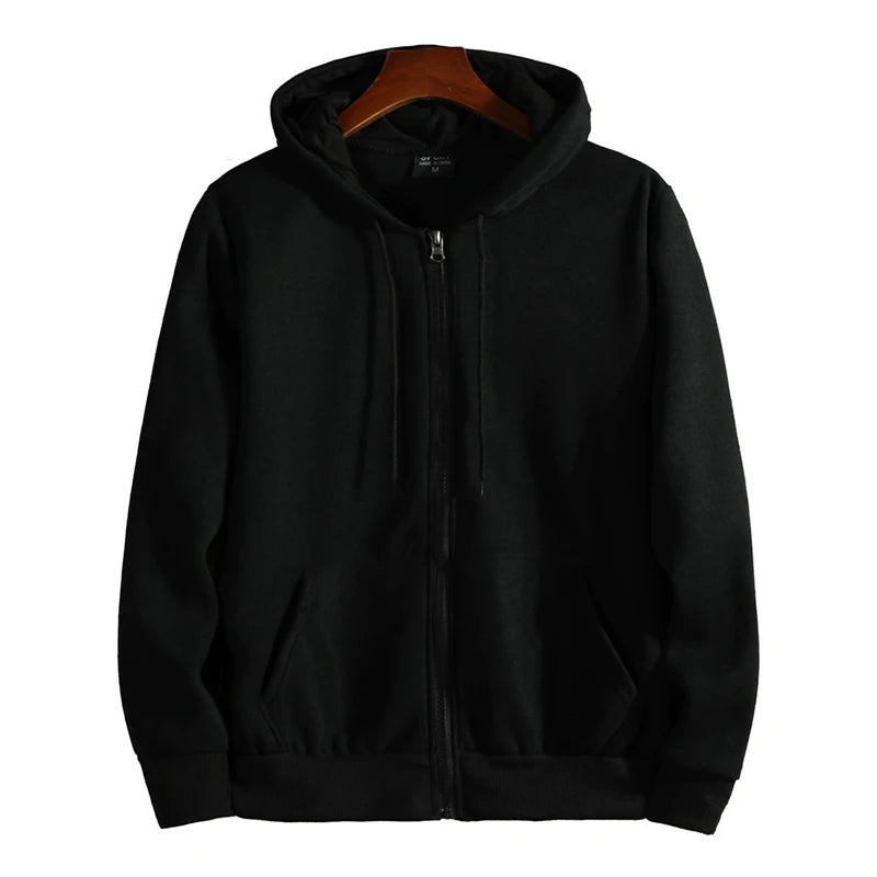 Sudadera Hombre Capucha Cremallera Fit Suelto – Casual Sportwear Otoño Invierno, Talla S-XXXL