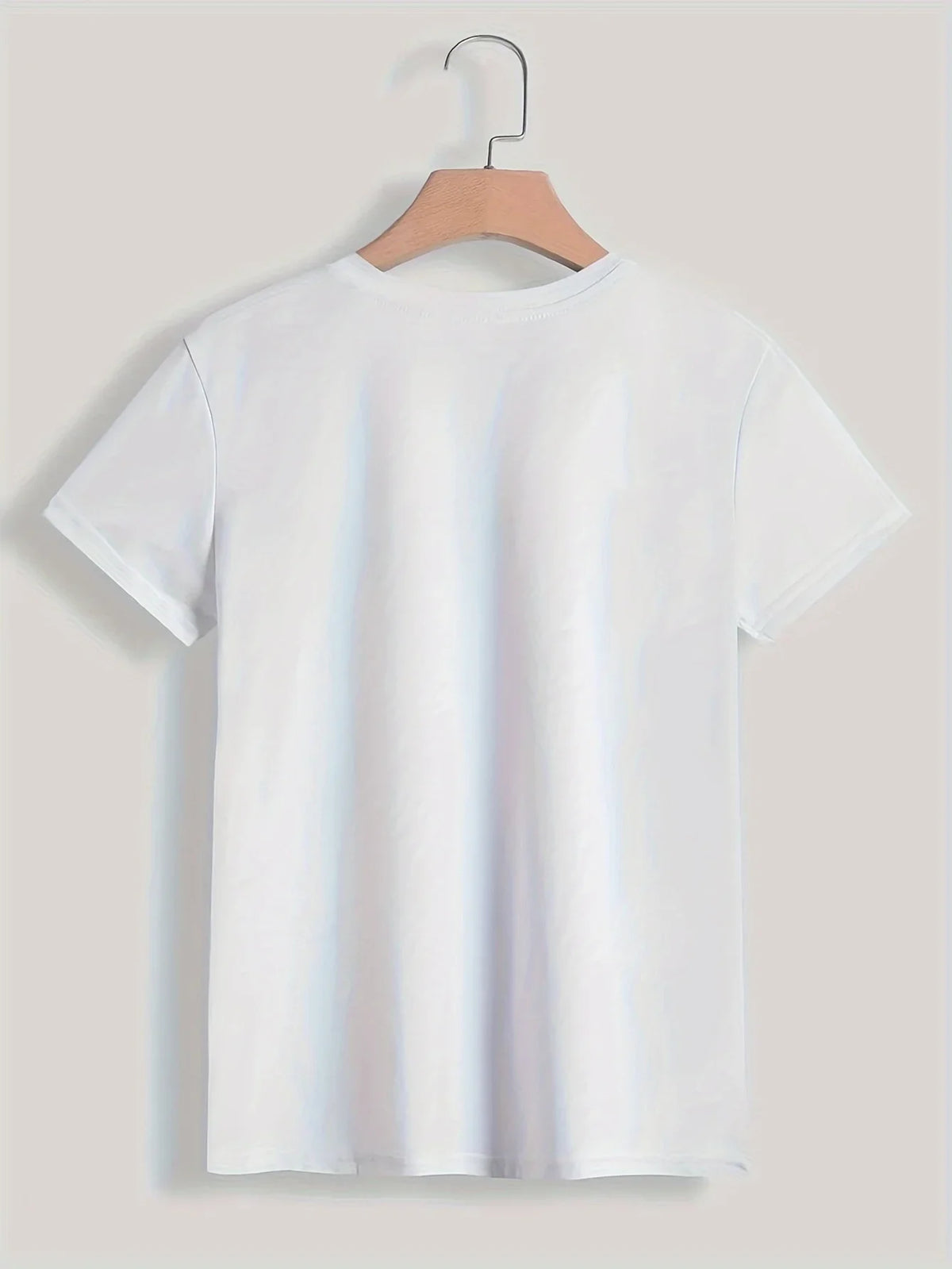 Camiseta estilo años 90 con estampado de París para mujer y chica; manga corta, cuello redondo, prenda casual ideal para primavera y verano.
