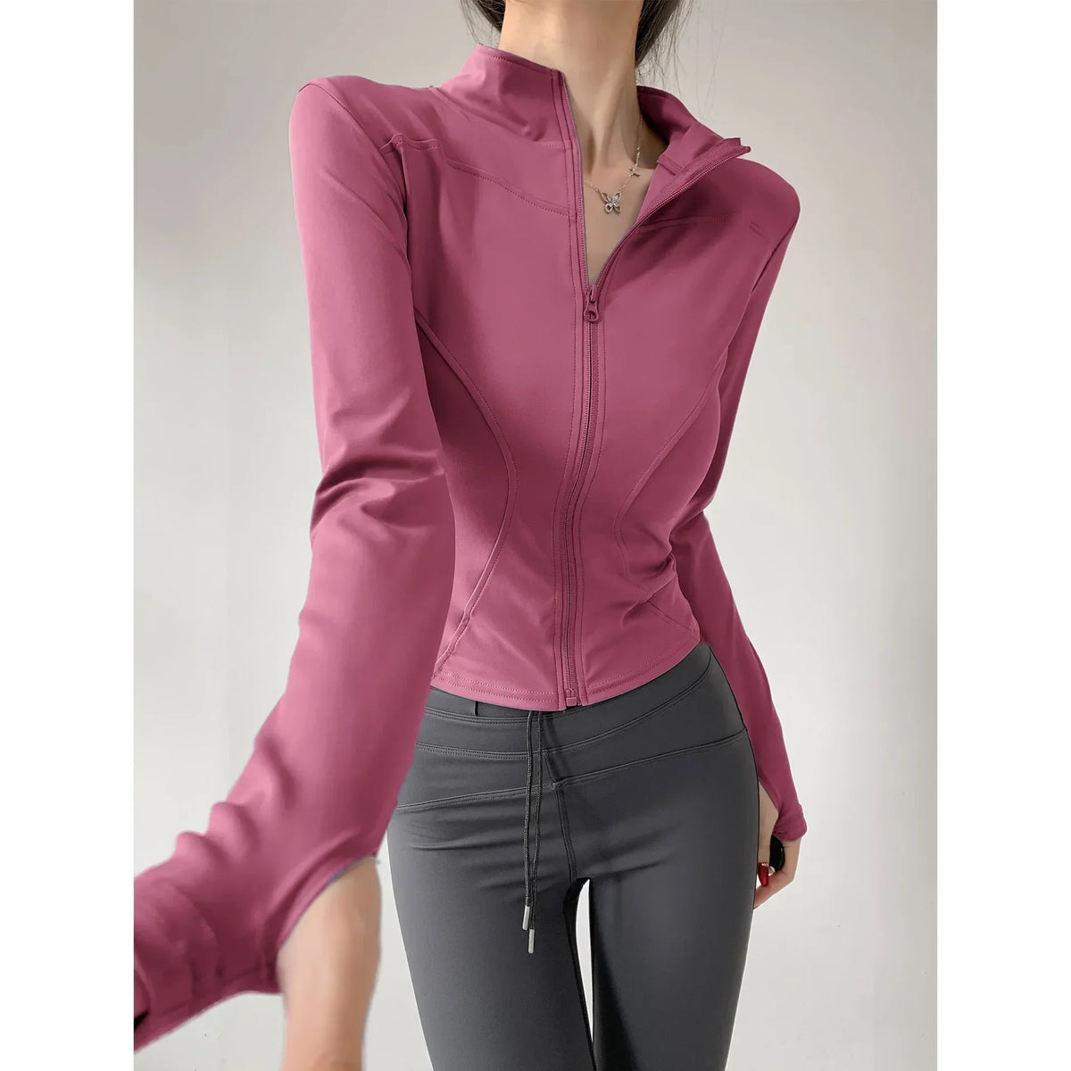 Chaqueta Deportiva Manga Larga Mujer con Cremallera – Running & Fitness S-3XL
