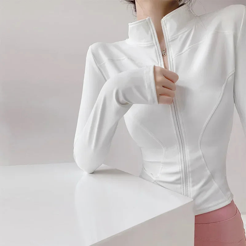 Chaqueta Deportiva Manga Larga Mujer con Cremallera – Running & Fitness S-3XL