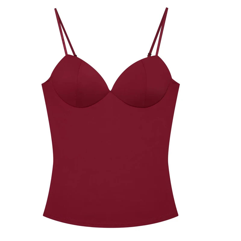 Top Corsé Camisola Mujer Sin Espalda – Sexy Verano, Tirantes Ajustables