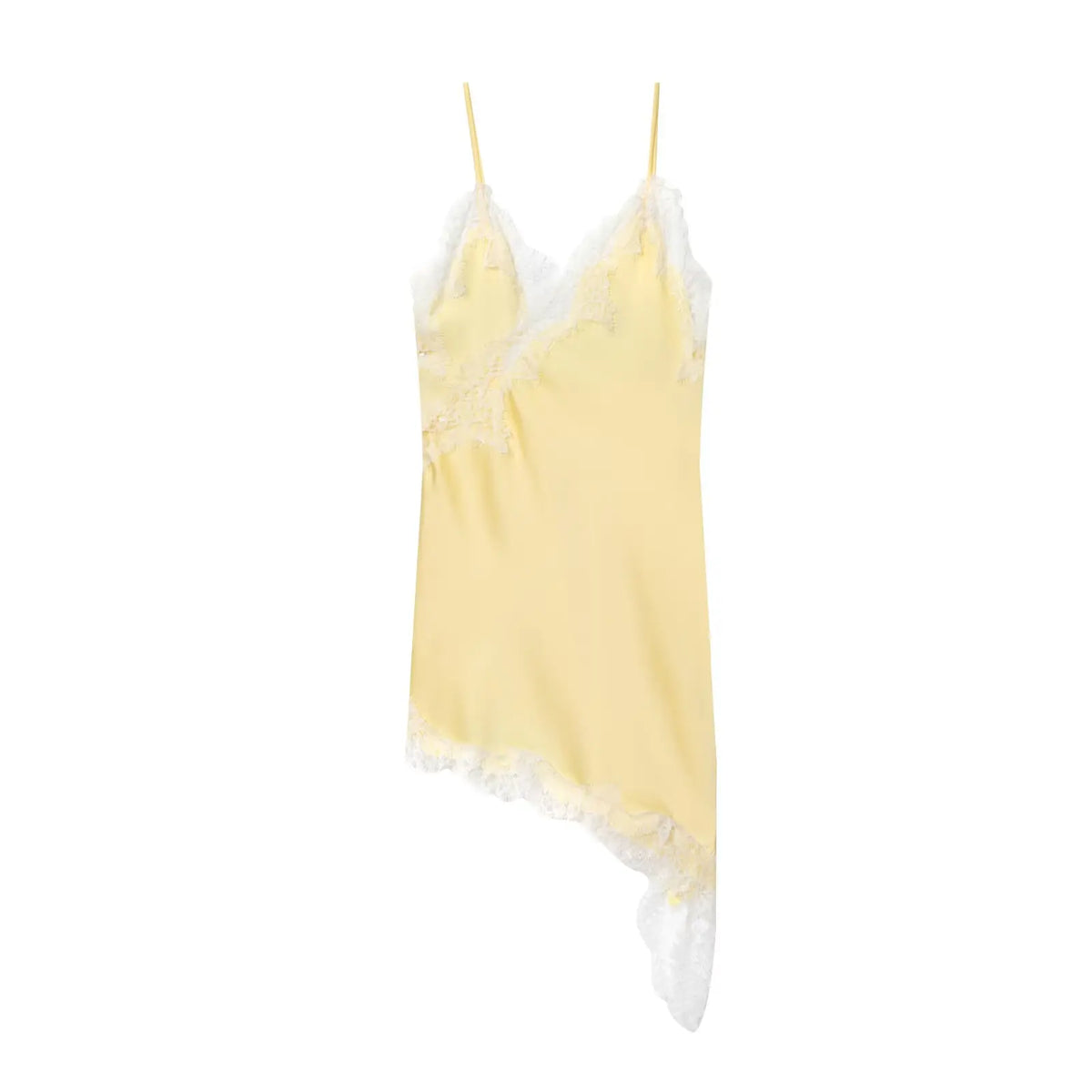 Vestido Mini Satén con Encaje Mujer – Asimétrico Sexy, Fiesta & Playa