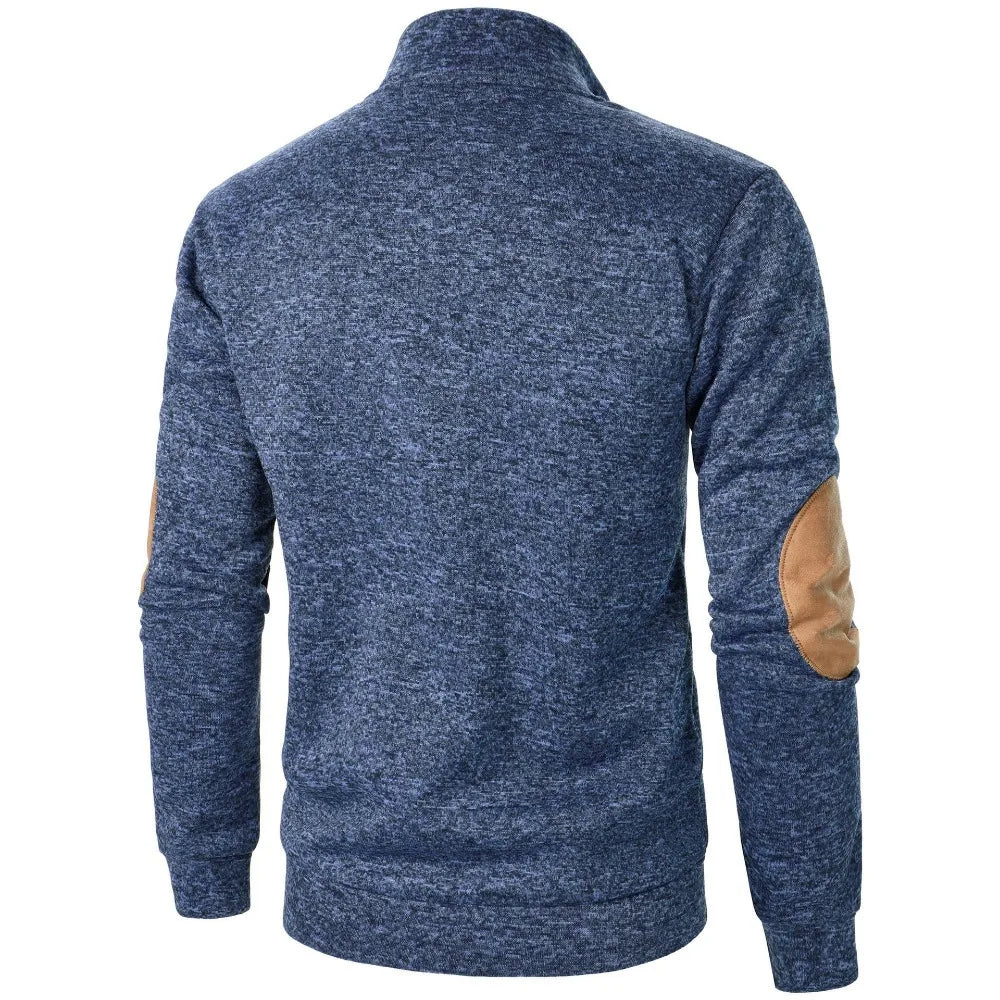 Sudadera Hombre Patchwork Contraste Cuello Mao – Hoodie Vintage Pull Otoño Invierno
