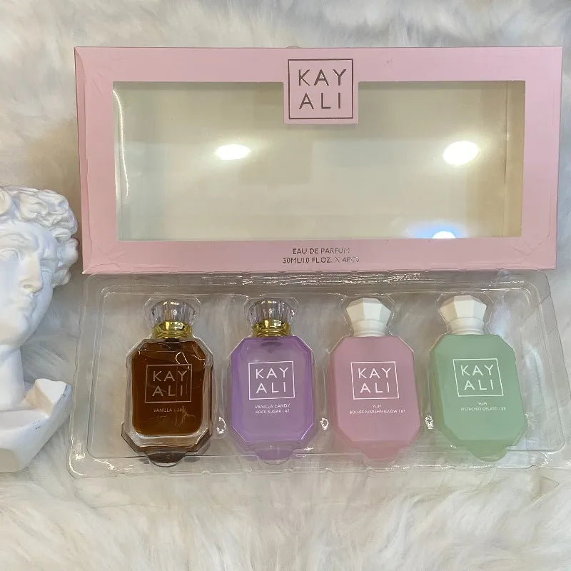 KAYALI Set Perfume Árabe Unisex 4x30ml – Colección Mini Viaje Vainilla Oriental Lujo