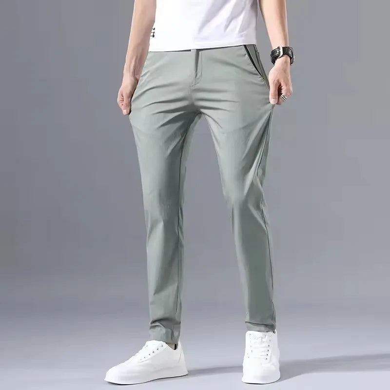 Men's Slim Fit Cotton Stretch Golf Pants 2025 – Korean Business Casual Spring Autumn
